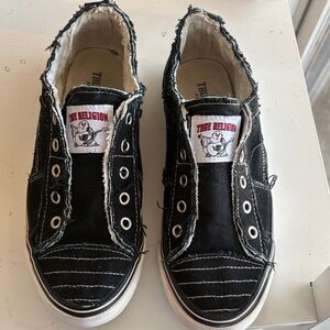 True Religion Black Canvas Sneakers